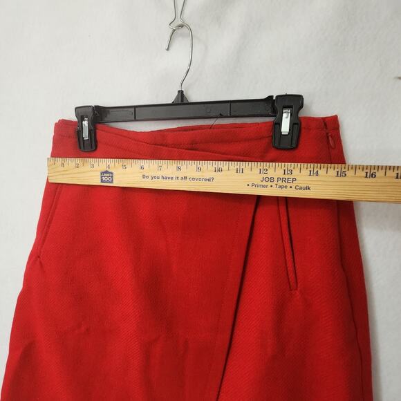 NWT TALBOTS WOOL SKIRT RED FAUX WRAP SZ 6 WORK CASUAL DATE HOLIDAY CHRISTMAS - Picture 6 of 10